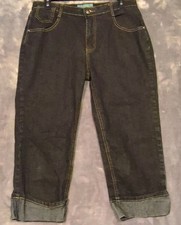 Jean Bay Stretch Capri Jeans Women's Size 10 Waist 32" Embroidered Back Pockets