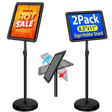 VAIIGO 2-Pack 8.5x11 Inch Adjustable Sign Stand & Floor Standing Sign Holder - P