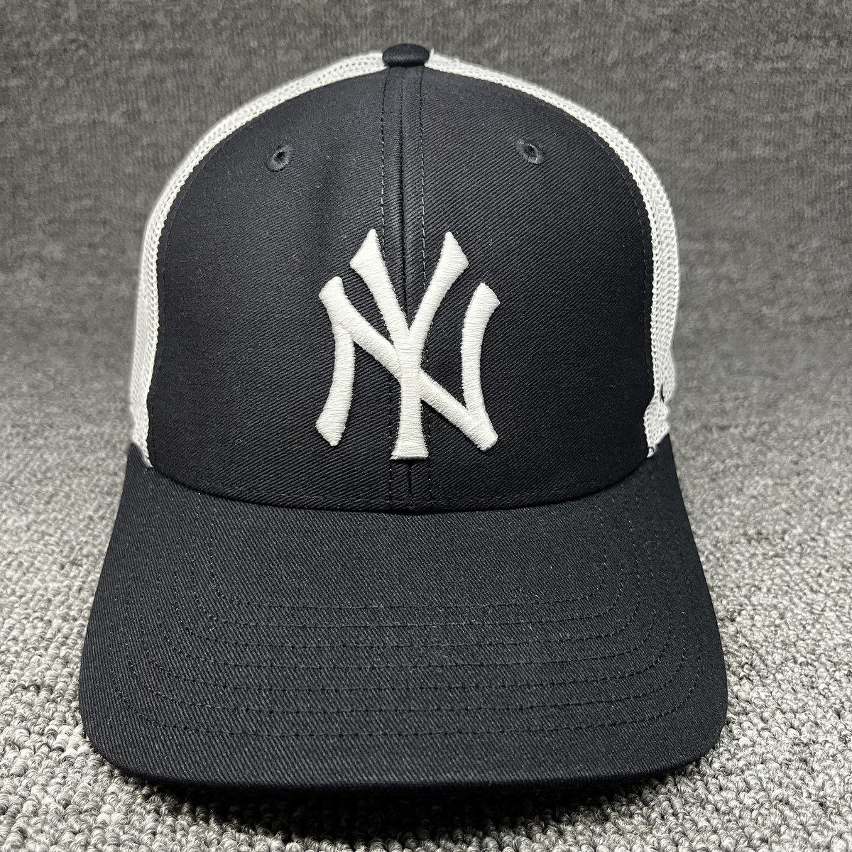 '47 Brand New York Yankees Trucker Snapback Hat Black White Mesh Adjustable