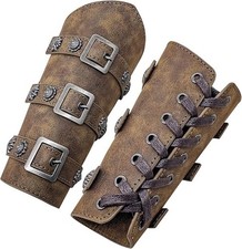 Viking Bracers Medieval Leather Bracers Arm,for Men Women 2Pack