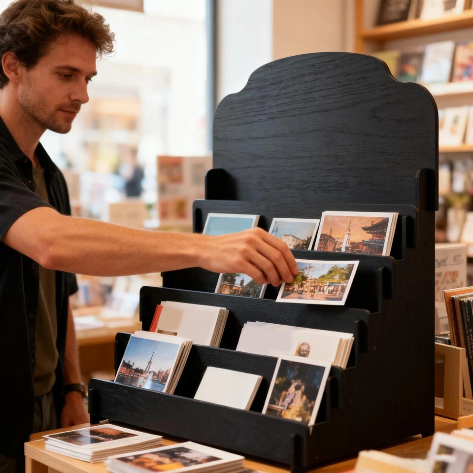 Holz-Grußkartenständer für Postkarten, Broschüren, Fotos, Aufkleberhalter - Bild 4 von 4