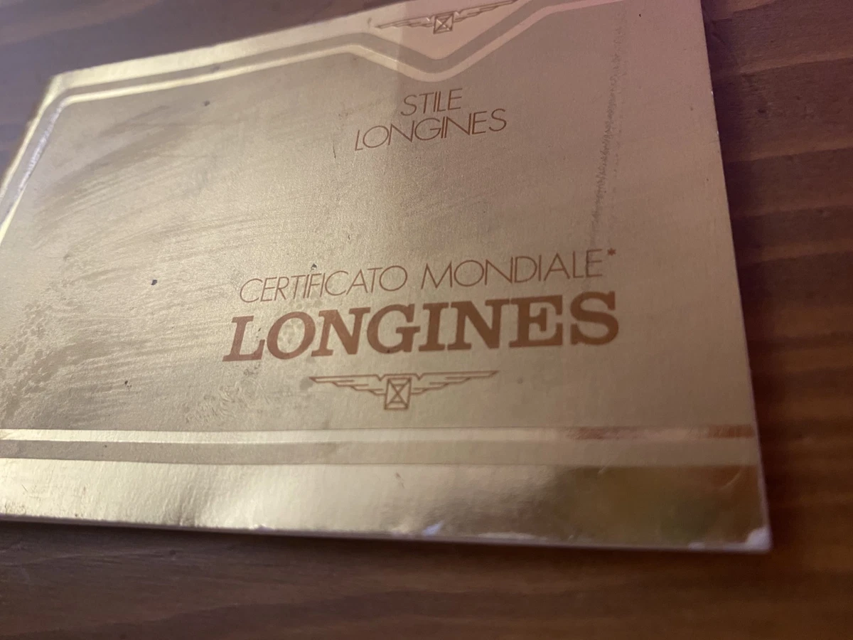 Libreto de garantía vintage certificado mundial LONGINES - años 70 nuevo de lote antiguo