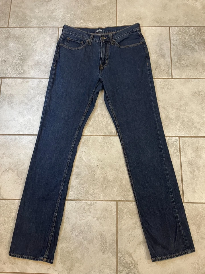 Old Navy  Straight Leg Cotton Blue Jeans Mens Fits Size 32 x 36 - Image 3 of 4