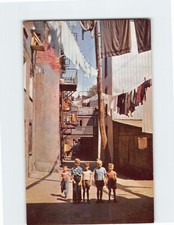 Postcard Wash Day, Sous-Le-Cap Street, Quebec City, Canada