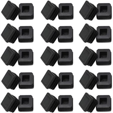 1" Square Tubing Plug End Caps 30 Pack Tubing Post End Cap 25mm x 25mm Black ...