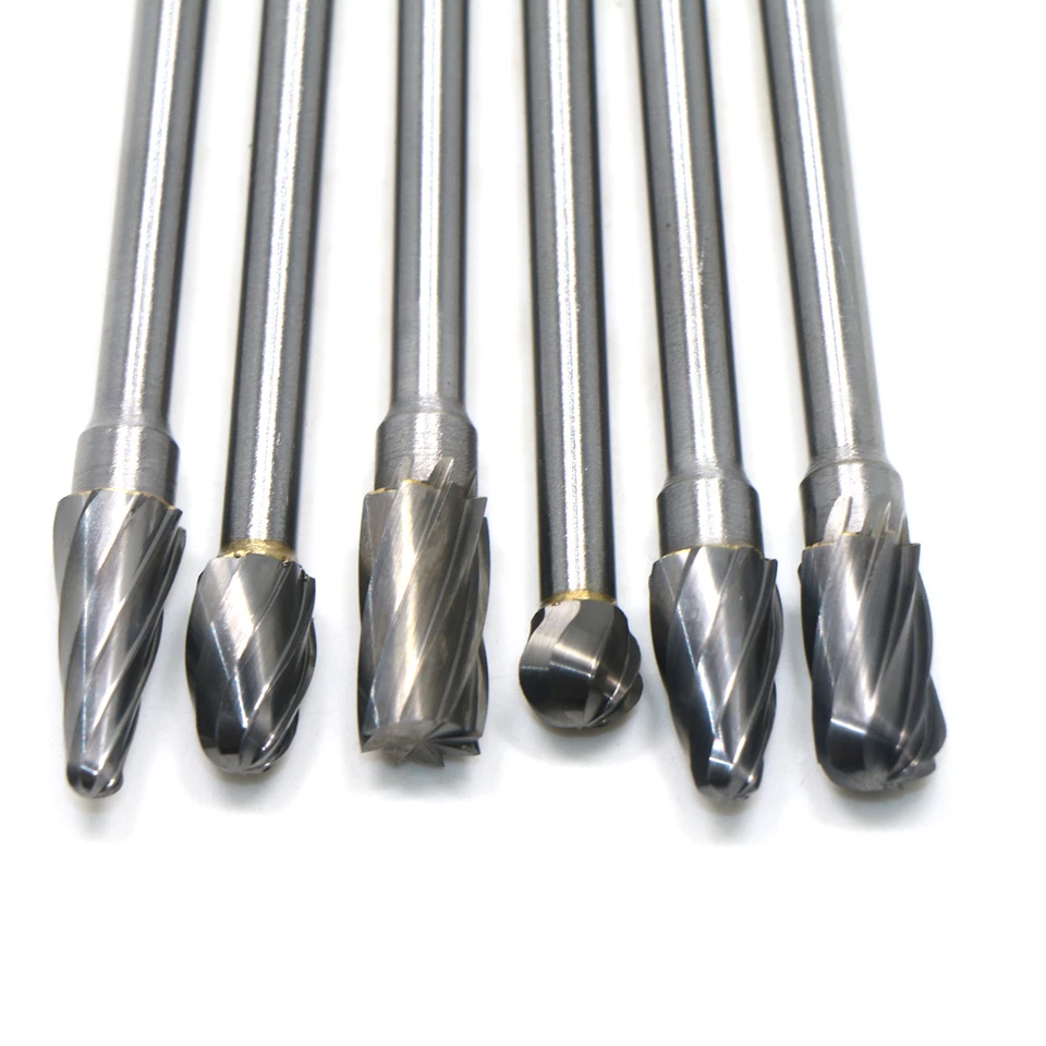 6Pc 6 x 10MM 150mm Long Tungsten Carbide ALUMINUM CUT Rotary Burr Burs 6mm shank - Image 3 of 4