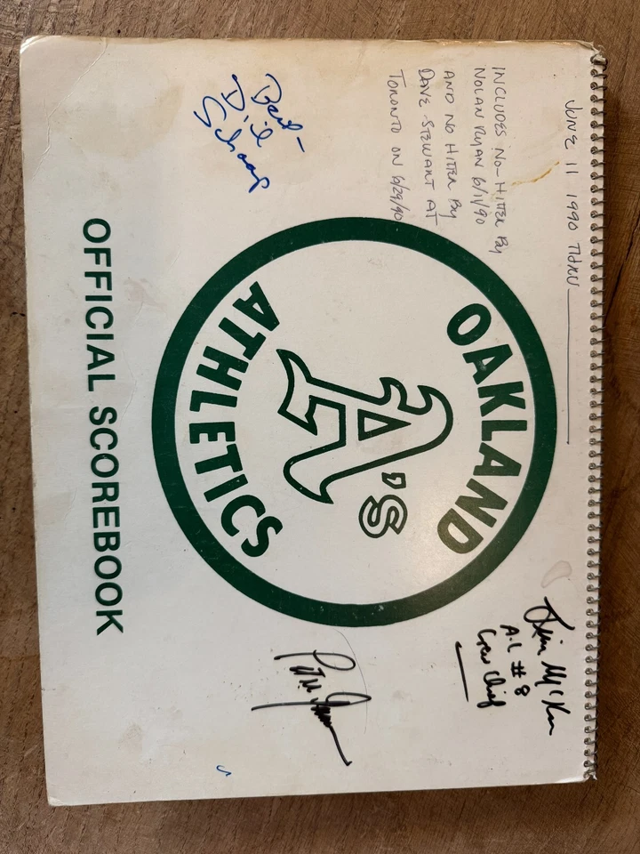 NOLAN RYAN * DAVE STEWART *NO HITTERS* Autographed Scorebook! Read description! - Image 3 of 4