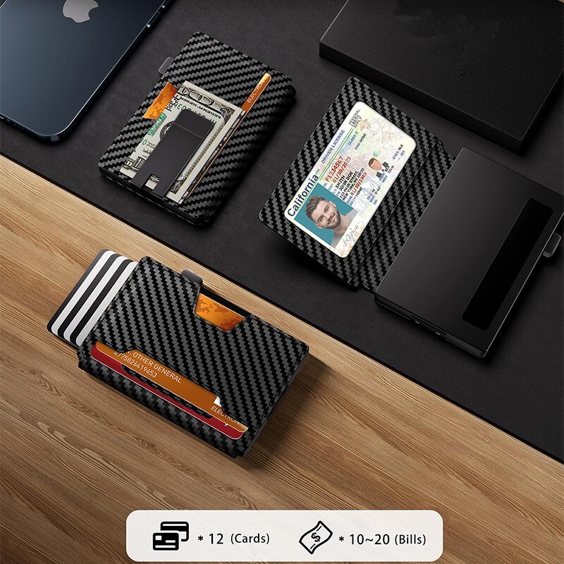 LinJie Slim Wallets for Men with Money Clip RFID Blocking Bifold Credit LinJie Slim Wallets for Men with Money Clip RFID Blocking Bifold Credit