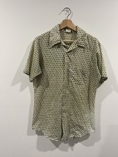 Vintage JC Penney Worn And Faded Paisley Short Sleeve Button Down Shirt M 70s