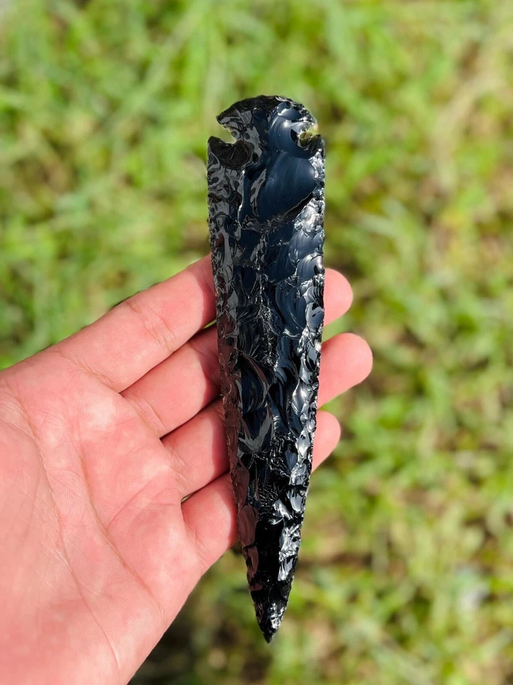Obsidian Black Arrowhead Ancient Point Translucent Native Authentic Arrowhead - Image 4 of 4