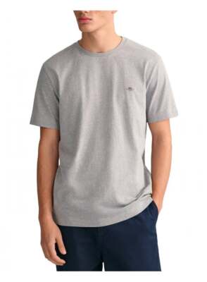 Gant Regular Fit Shield T-Shirt Grau Melange