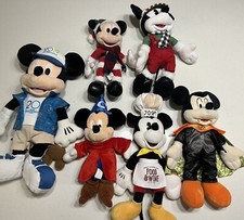 Mickey Mouse Plush Stuffed Toy Lot of 6 Authentic Disney Parks/Store Used