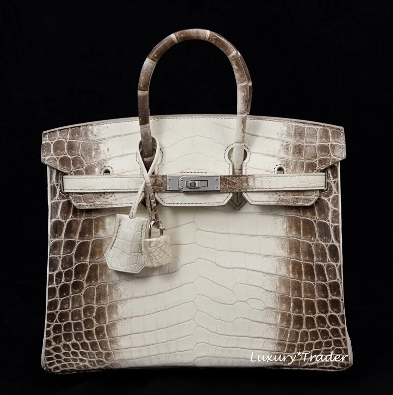 BRAND NEW HOLY GRAIL EXOTIC HERMES BIRKIN BAG 25 cm HIMALAYAN CROC  CROCODILE PHW