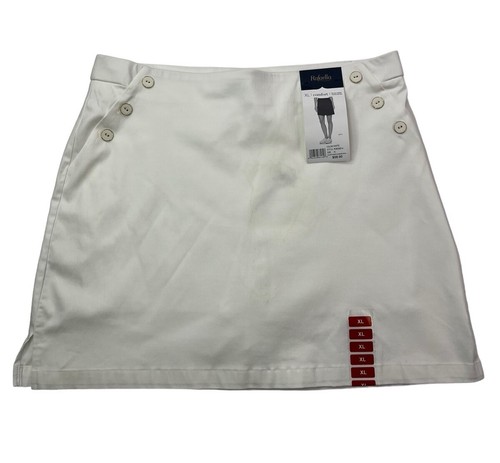 Rafaella Women's XL XLARGE White Pull-On Elastic Waist Skirt Skort NEW NWT