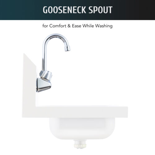WILPREP 14" Wall Mount Hand Wash Sink NSF Commercial Stainless Utility Basin - Picture 12 of 12