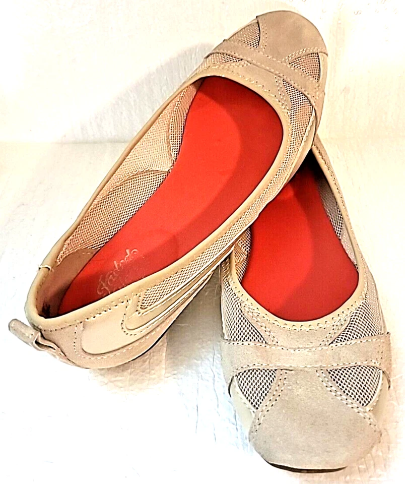 Faded Glory Flats Women's 8 Beige Slip On Champagne Perforated Casual Comfort - Image 3 of 4