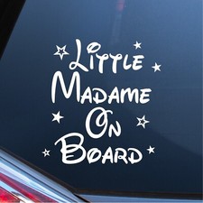 Little Madame on Board Disney Car Window Glass Sticker Vinyl Decal Child Sign