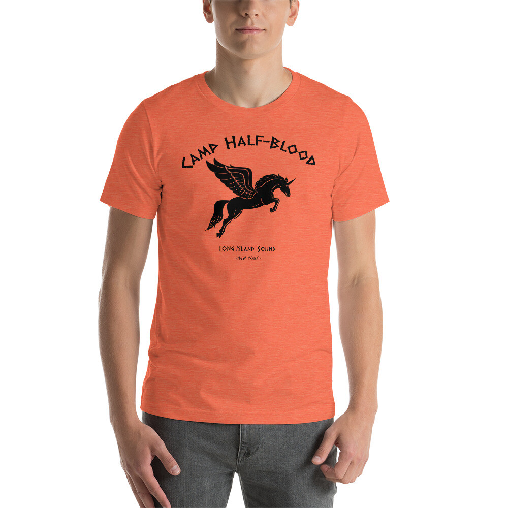 CAMP HALF-BLOOD Percy Jackson Heather Orange Tee Short-Sleeve Unisex T-Shirt