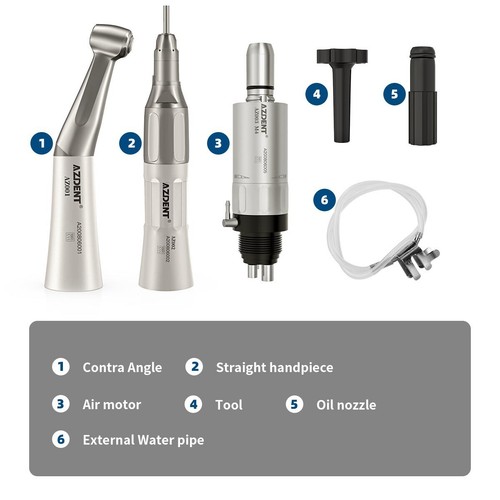 Dental Low Speed Contra Angle/Straight/Air Motor/Hygiene Prophy Handpiece 4Holes - Picture 52 of 63