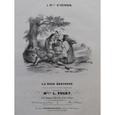PUGET Loïsa La Rose Bretonne Klaviergesang ca1840