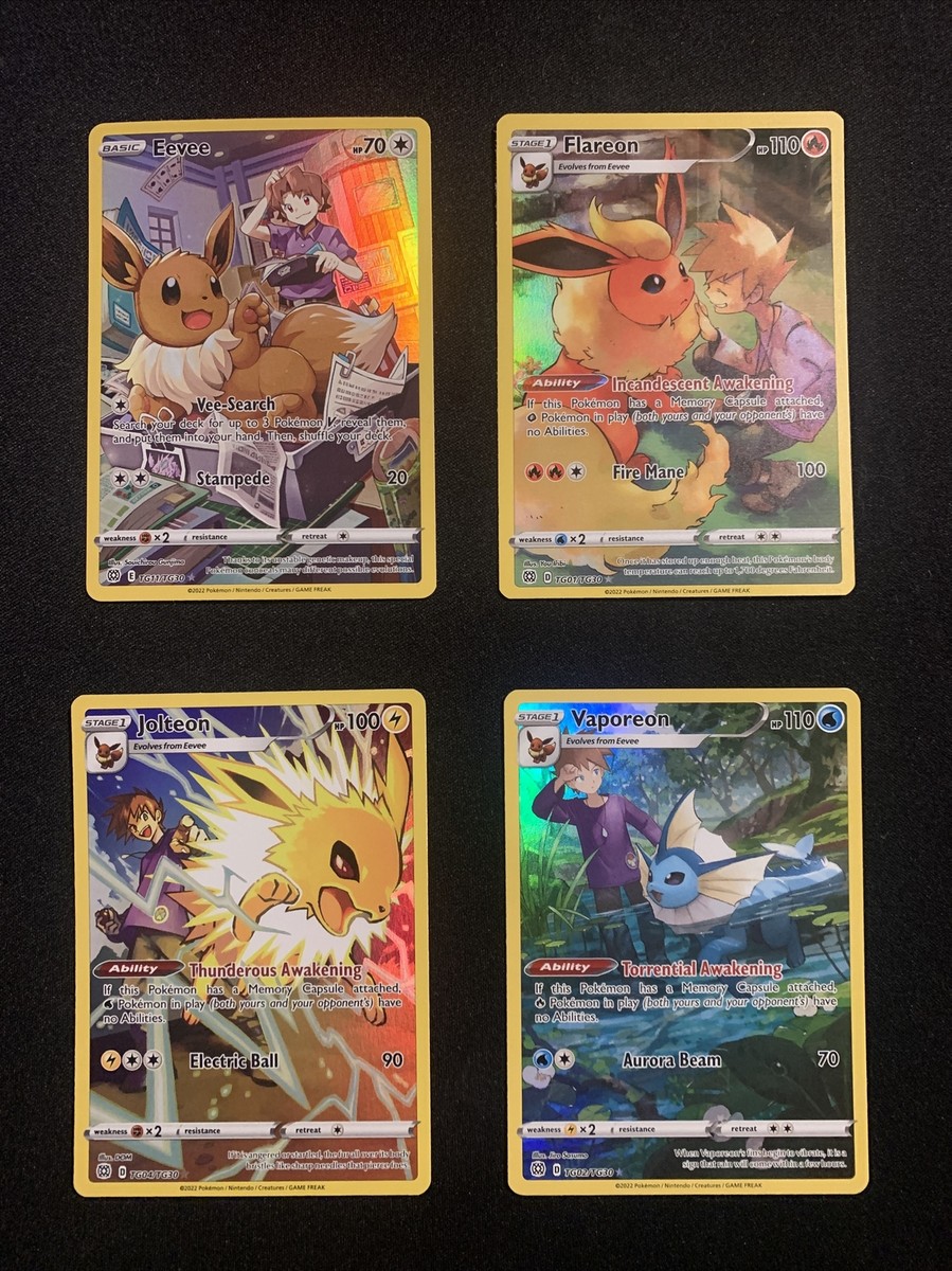 Pokemon Eevee, Flareon, Jolteon, Vaporeon 4 Card Set Pokemon Eevee, Flareon, Jolteon, Vaporeon 4 Card Set