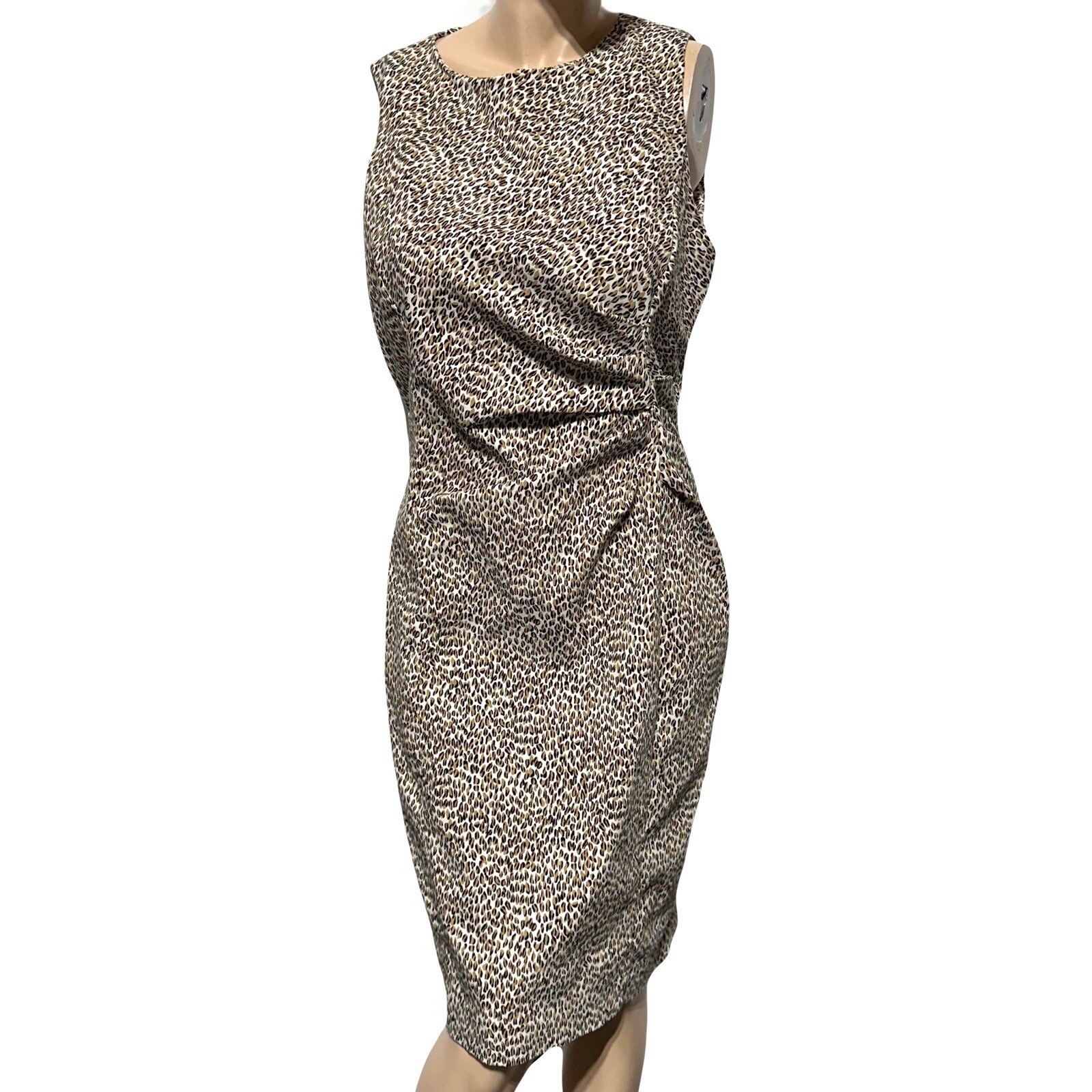 J. MCLAUGHLIN Stretch Leopard Print Side Pleats S… - image 1