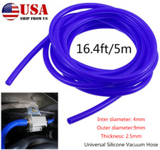 Manguera de tubo de vacío de goma de silicona azul para automóvil de 16,4 pies 4 mm (EE. UU.)
