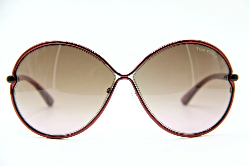 NUEVO TOM FORD STEFANIA TF 223 81Z BORGOÑA CON LENTES MARRONES DEGRADADOS GAFAS DE SOL 65-10 Foto 3 de 4