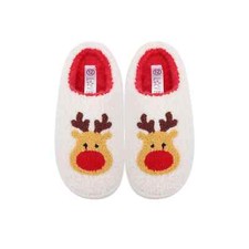 Love 83 Kids Slippers Size S Ivory Rein Deer Holiday Icon Cozy Comfortable