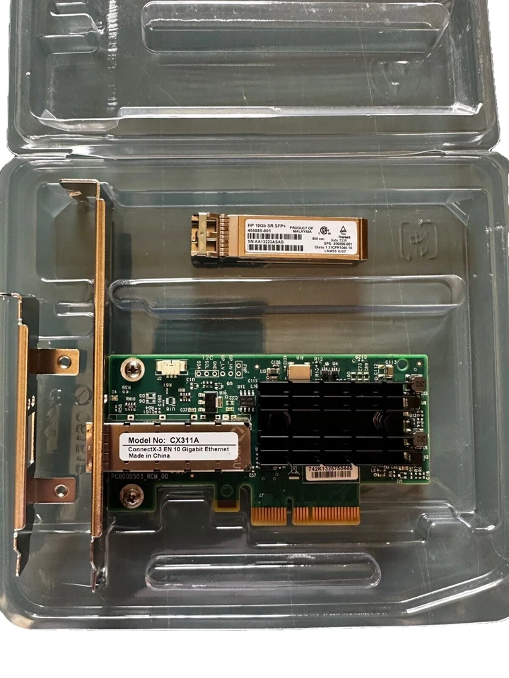 Mellanox ConnectX-3 PCIe x4 NIC 10GBe SFP+ CX311A inkl 10GB HP Gbic 455885-001 - Bild 2 von 3