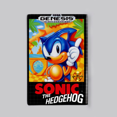 SONIC THE HEDGEHOG - 2'' x 3'' FRIDGE MAGNET (vintage sega genesis box game 2 3)
