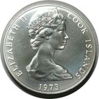 elf Cook Islands 2 Dollars 1973 Queen 20th Anniv of Coronation Silver  — photo 2