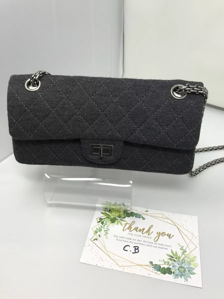 Chanel Black Quilted Jersey Medium Classic Double Flap Bag Chanel