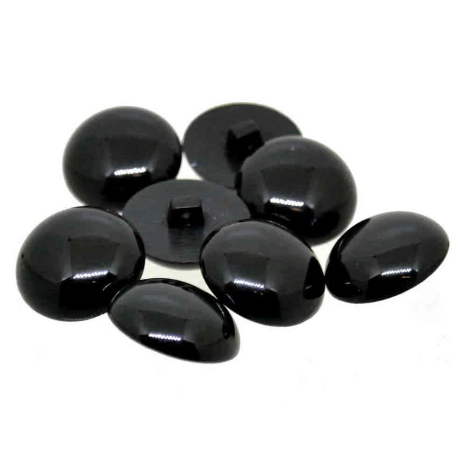 BLACK NYLON DOMED MUSHROOM SHANK BUTTONS  7.5mm to 28mm - Image 2 of 3