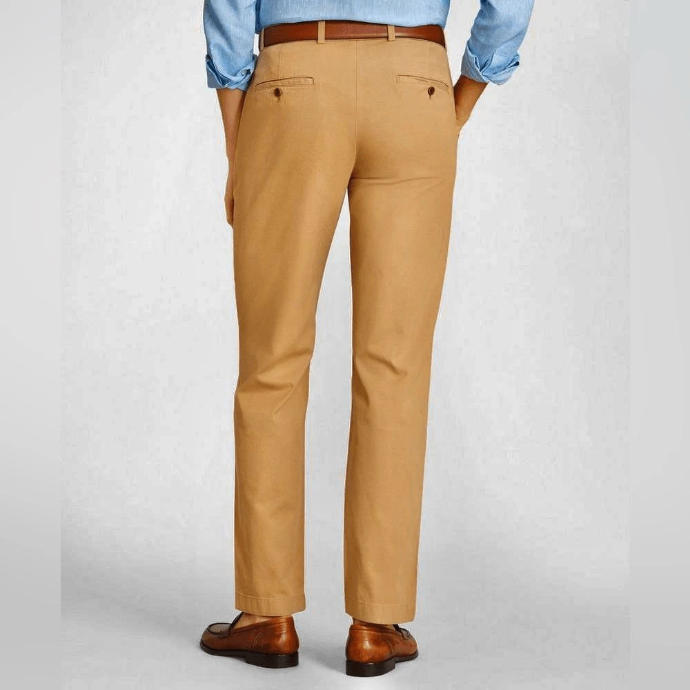 Brooks Brother Men s khakis camel Clark Fit pants slacks chino NWT 42x30