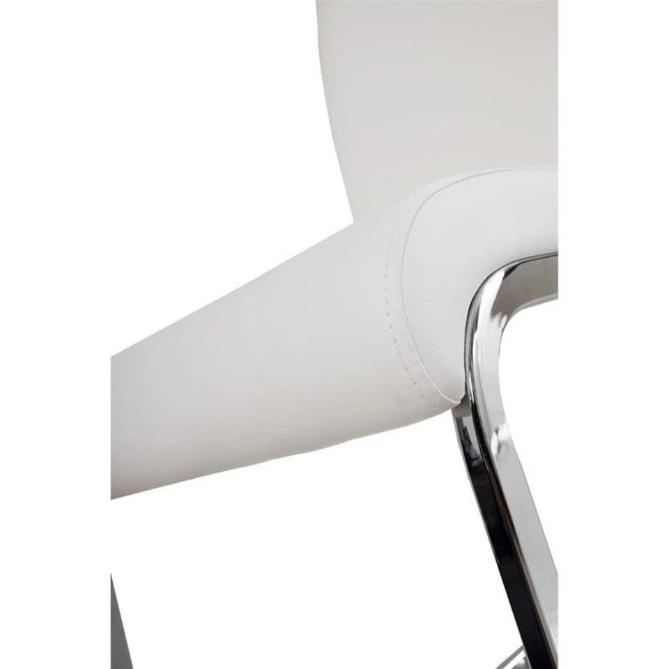 Cadeira de jantar Armen Living Amanda moderna de couro sintético branca - Imagem 4 de 4