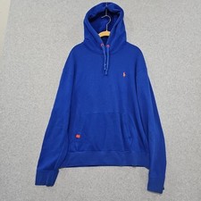 Polo Ralph Lauren The RL Fleece Hoodie Sweatshirt Performace Mens L Blue Orange