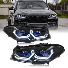 Pair LED Headlights For BMW 5 Series F10 F11 F18 2011-2013 Head Lamps Assembly