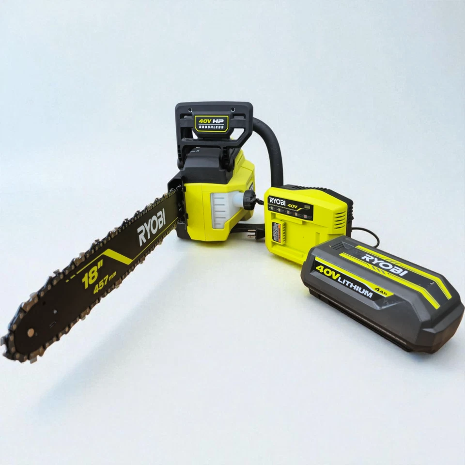 Motosierra RYOBI RY40HPCW01 40V HP sin escobillas 18", con batería 4ah y cargador Foto 3 de 4