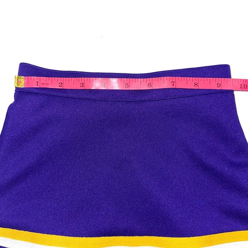 Varsity Spirit Girls Purple Yellow Striped Cheer Mini Skirt Size 8 - Picture 8 of 9