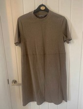 Taupe/brown short-sleeve dress