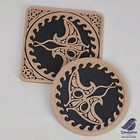 Untersetzer Eckig Rund - Holz + Kunststoff - Mantarochen