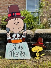 Snoopy Thanksgiving yard art
