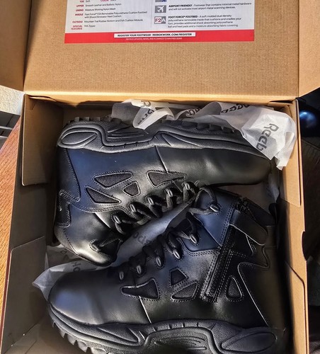 Reebok Arbeit Herren 6" Rapid Response Weiche Spitze Taktische Stiefel Schwarz RB8678 12 M/D - Bild 2 von 7