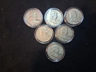 Lot of 6 Franklin Half Dollars, 1957, 59, 61, 63  , Circulated, 90% Silver