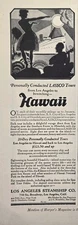 Lassco Monthly Tours to Hawaii SS City of Honolulu Los Angeles Print Ad 1927