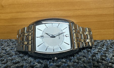 Men's Bulova Watch- C877635 Silver Face Stainless Steel Rectangle *needs batt*