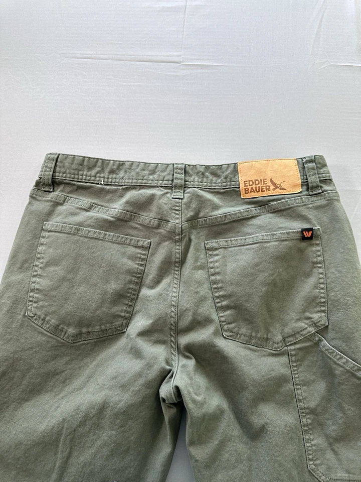 Pantalones chinos/utilitarios verdes EDDIE BAUER para hombre talla 34x32 ropa de trabajo Foto 3 de 4