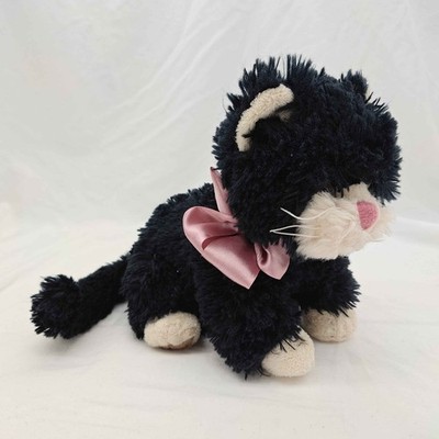 Bukowski Bears Bambo Cat Black Plush Soft Toy Pink Bow Stuffed Animal Beanie