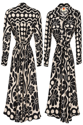 Farm Rio Palermo Long-Sleeve Belted Midi Dress Size XS-NWT